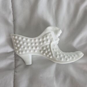 Vintage Fenton Milk Glass Slipper